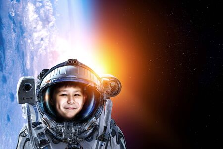 Exploring outer space. Mixed media