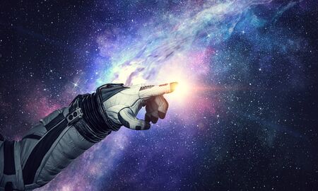 Exploring outer space. Mixed mediaの写真素材