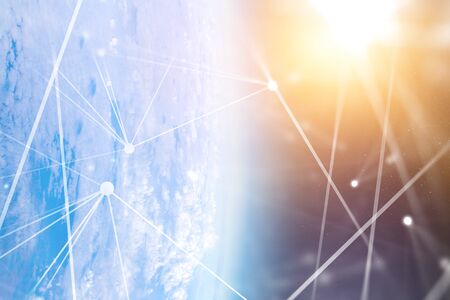 Global connection and networking. 3d rendering