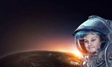 Exploring outer space. Mixed media