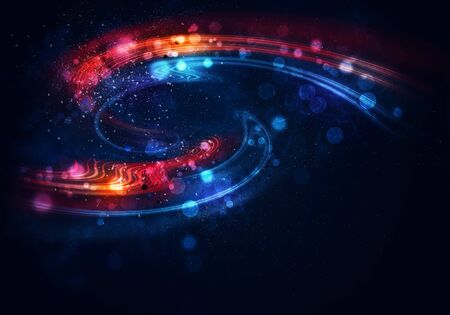 Colorful lights blurred by motionの写真素材