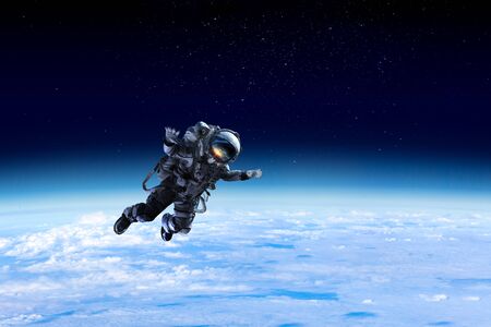 Astronaut on space mission . Mixed media
