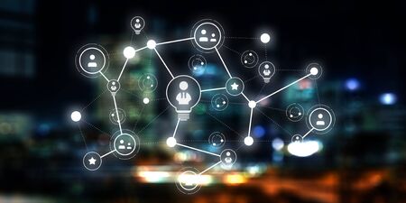 Concept of global networking . Mixed mediaの写真素材