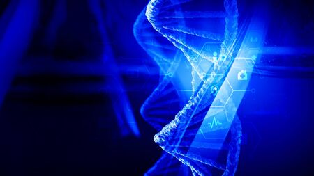 DNA molecules on the science background. 3d renderingの写真素材