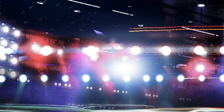 Sport stadium in lights . Mixed mediaの写真素材