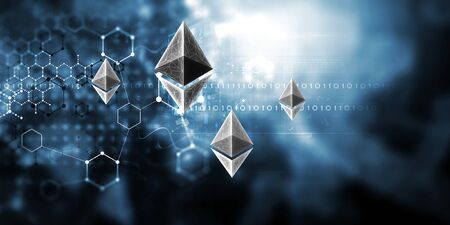 Crypto currency market. Mixed media
