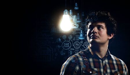 Young man having an ideaの写真素材