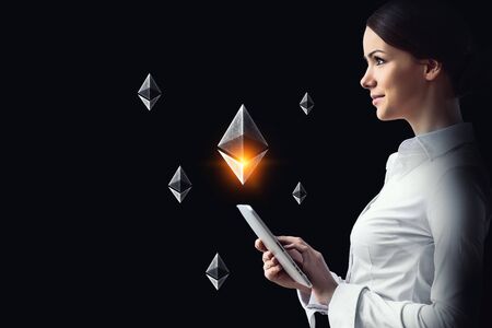 Crypto currency market . Mixed mediaの写真素材