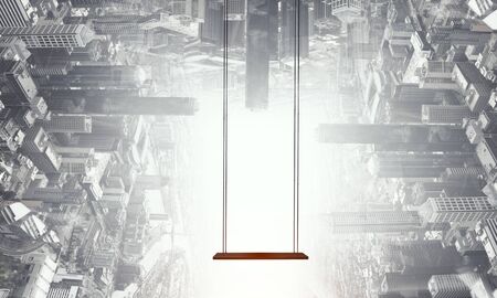 Swing and nobody on itの写真素材