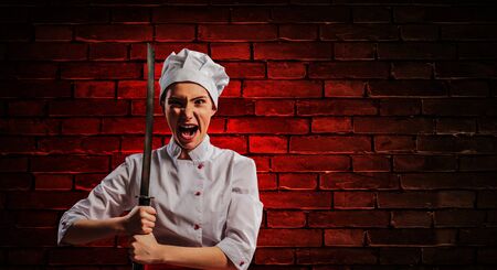 He is crazy about cooking. Mixed mediaの写真素材