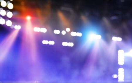 Concert stage illuminated by spotlights. Mixed mediaの写真素材