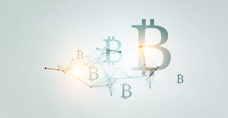 Crypto currency market. Mixed mediaの写真素材