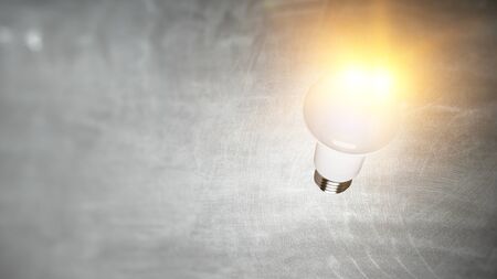 Glowing light bulb as creative idea concept. Mixed mediaの写真素材