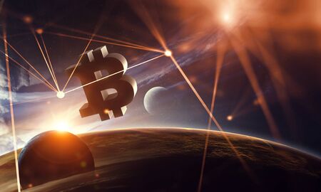 Crypto currency world . Mixed mediaの写真素材