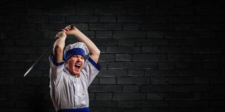 He is crazy about cooking. Mixed media