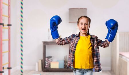 Little cute champion. Mixed mediaの写真素材