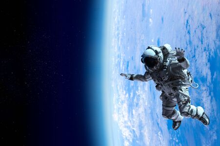 Exploring outer space. Mixed mediaの写真素材