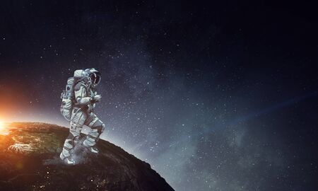 Exploring outer space. Mixed media