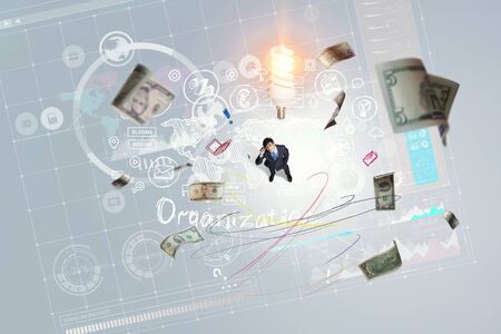 Bright idea for success . Mixed mediaの写真素材