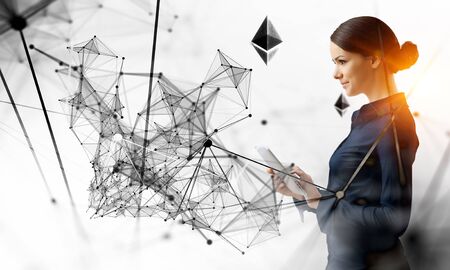 Crypto currency market . Mixed mediaの写真素材