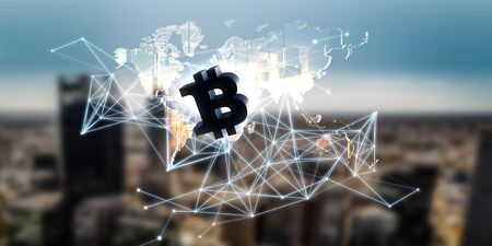 Crypto currency market. Mixed mediaの写真素材