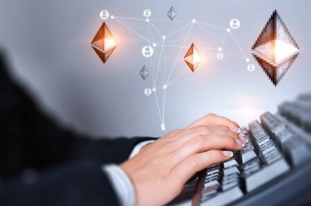 Crypto currency market . Mixed mediaの写真素材