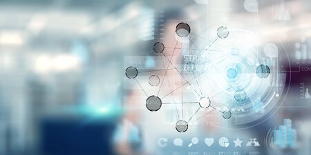 Background image with teamwork concept on blurred background. 3d rendering