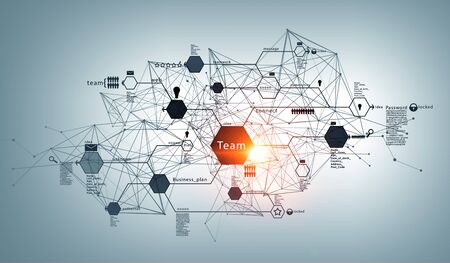 Technologies for connection . Mixed mediaの写真素材