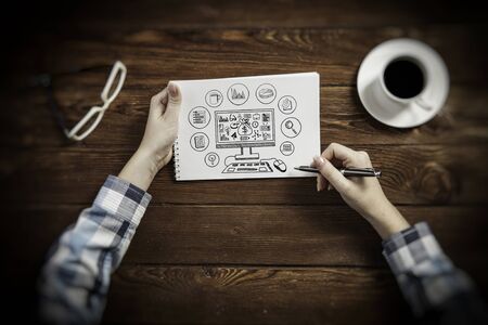 Write a business plan . Mixed mediaの写真素材