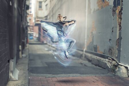 Dance is her passion. Mixed media