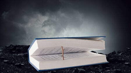 Reading as concept. Mixed mediaの写真素材