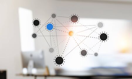 Business network concept . Mixed media