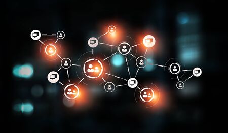 Concept of global networking . Mixed mediaの写真素材