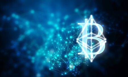 Crypto currency market. Mixed mediaの写真素材