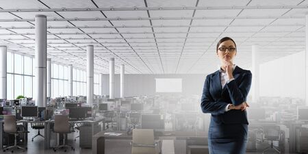 Open plan offices. Mixed mediaの写真素材