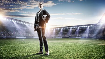 She is playing her own game. Mixed mediaの写真素材