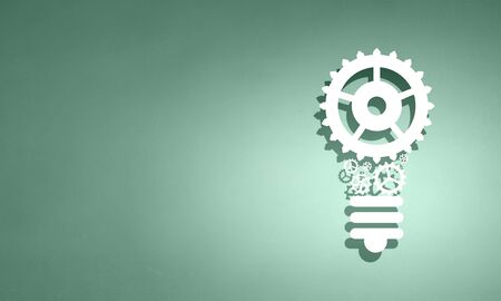 Light lamp bulb of cogwheels and gears