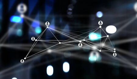 World map with infographics and social media icons. 3d rendering