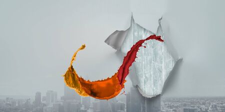 Freeze motion of colored paint splash