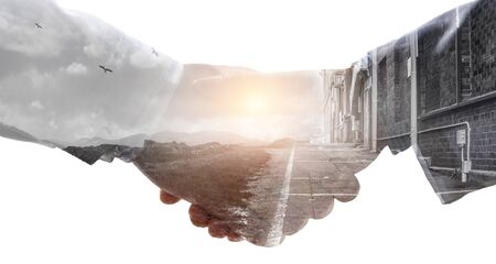 Partnership concept. Image of handshakeの写真素材