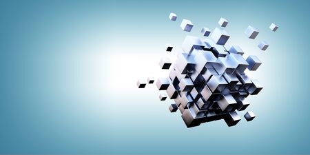 Glowing cubes. Innovation and creativity conceptの写真素材