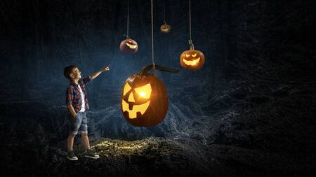Spooky and scary halloween image. Mixed mediaの写真素材