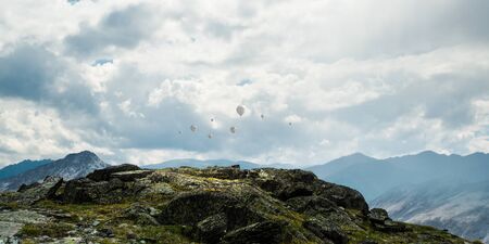 Image of mountain view . Mixed media