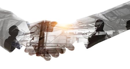 Concept of partnership and teamwork. Mixed mediaの写真素材