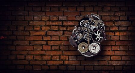 Image of human heart made of metal elements