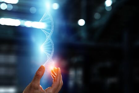 Image of DNA chain . Mixed mediaの写真素材
