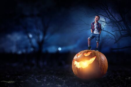 Spooky and scary halloween image. Mixed mediaの写真素材