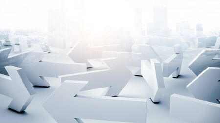 Maze made up from arrows. Mixed mediaの写真素材