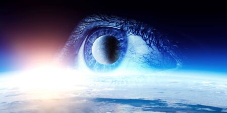 Human eye and space.