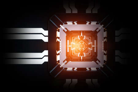 Technology and innovation concept. Mixed media